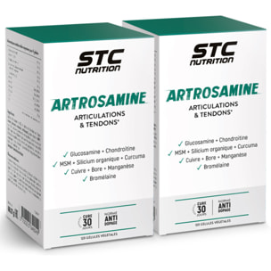 STC NUTRITION - Artrosamine - Complément alimentaire à la Glucosamine, Chondroïtine, MSM, Curcuma, vitamines & minéraux - Résistance & articulations - Souplesse des tendons - Lot de 2 produits