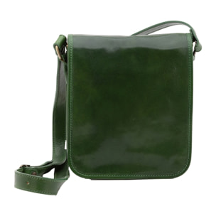 Borsa a tracolla uomo in vera pelle - Modello False - Made in Italy - 23.0 x 20.0 x 9.0 cm