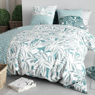 Parure housse de couette imprimée + 2 taies Foliage