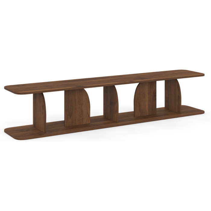 Meuble TV Japandi effet noyer L180cm