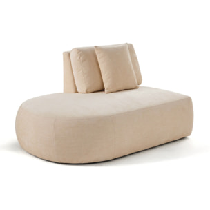 Santorini - module d'assise gauche - en tissu texturé - Beige