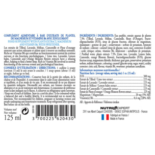 NUTRI EXPERT - Elixir Sommeil Naturel - Apaisant et relaxant - Contribue au bien-être physique et mental - Contribue à une meilleure qualité du sommeil - Flacon de 125 ml - Marque Française - Lot de 2