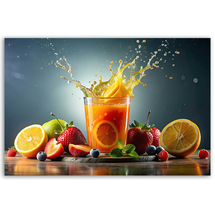 Tableau cocktail vitaminé éclaboussant Toile imprimée