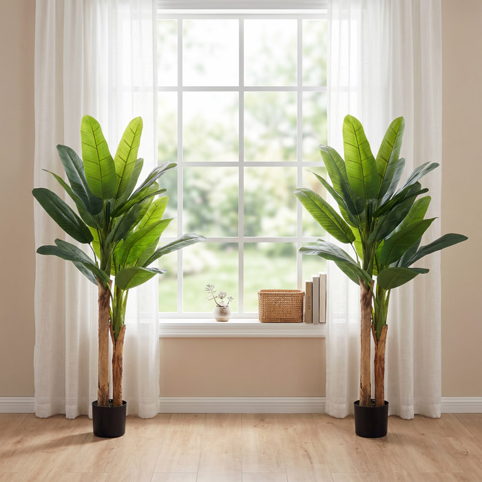 Lot de 2 bananiers artificiels H.150cm