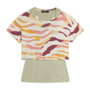 Set T-shirt Cropped multicolore e Canotta