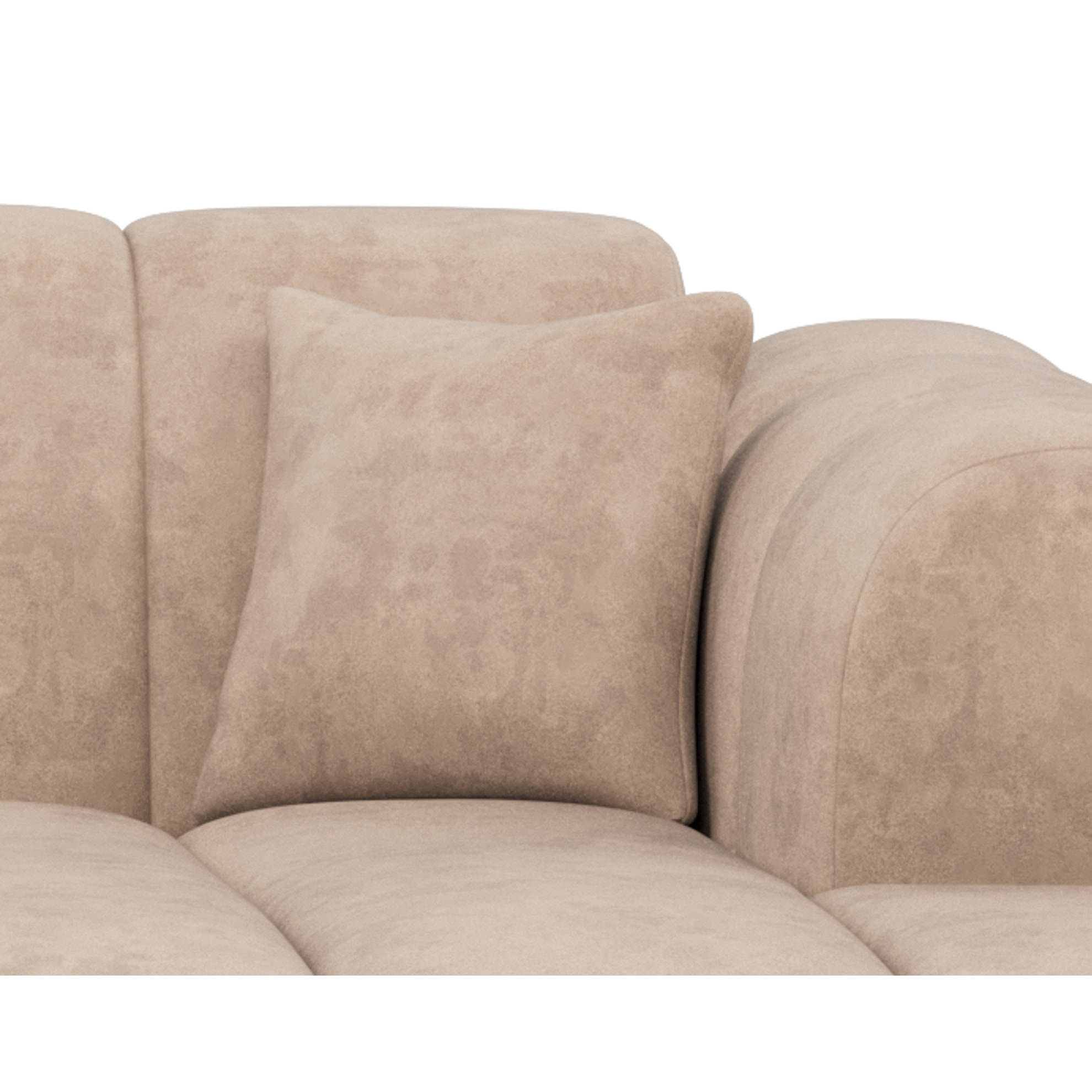 Curtis - canapé d'angle droit 4 places en simili - Beige