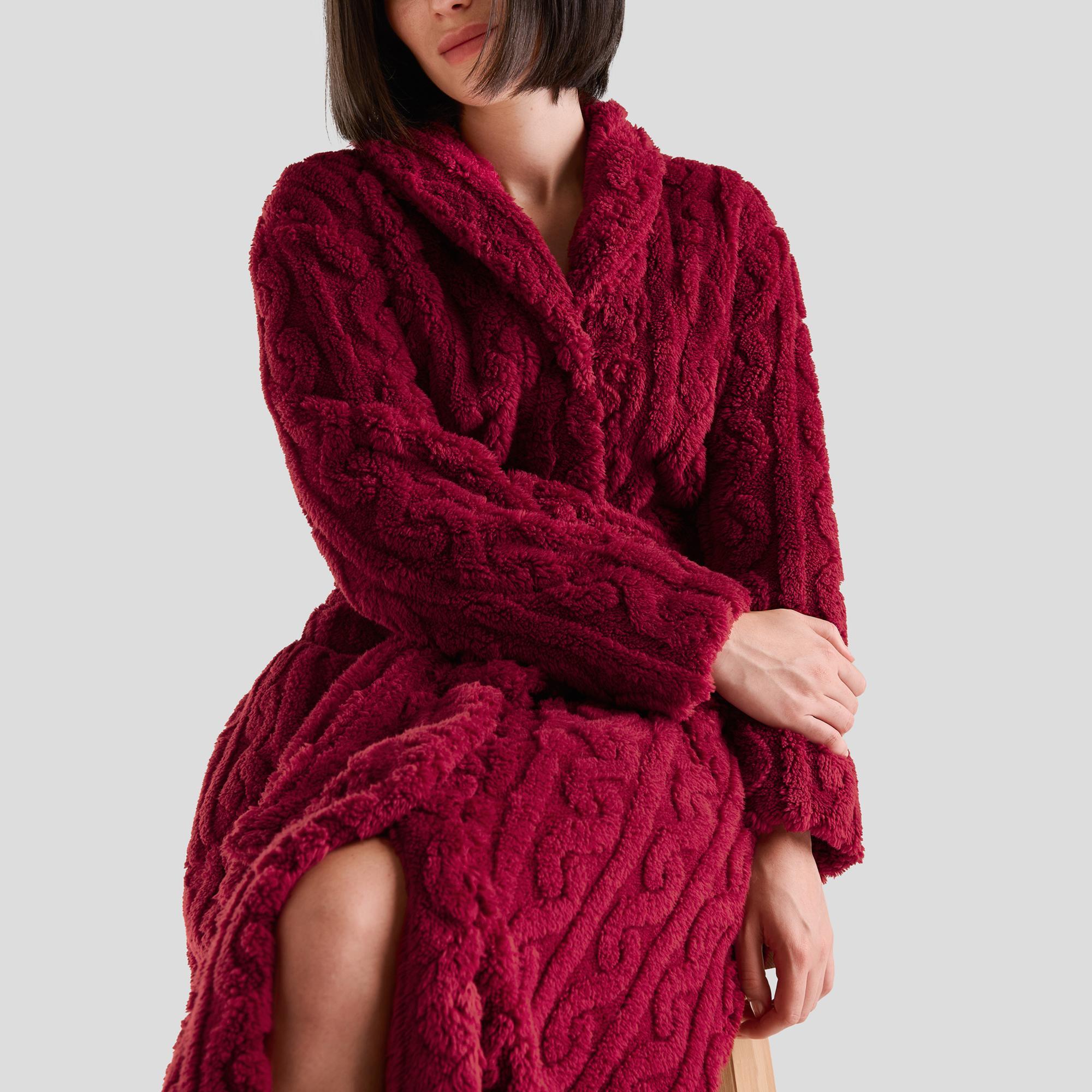 Bata larga de mujer Rojo