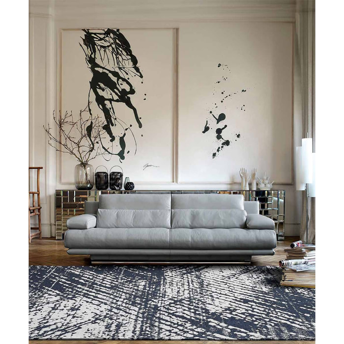 Passatoia Guida Corsia Disegno Astratto Blu