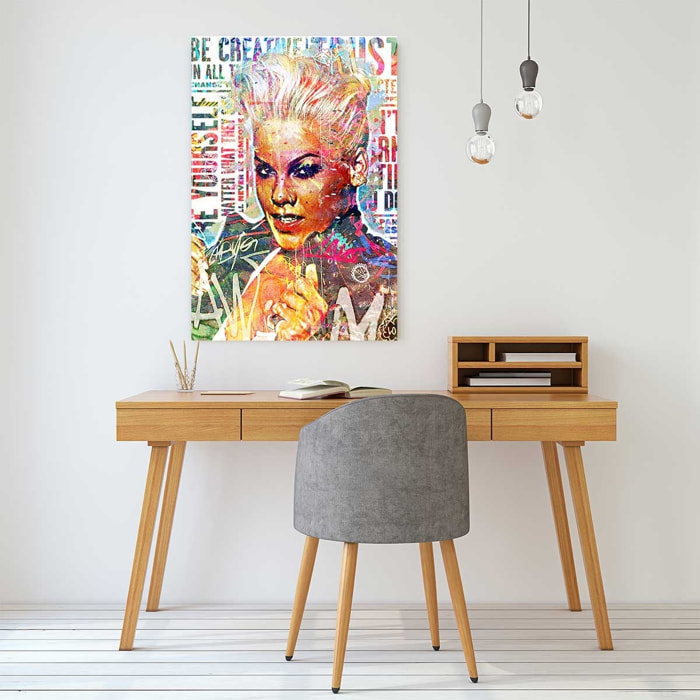 Tableau Affiche illustration graffiti pink Toile imprimée