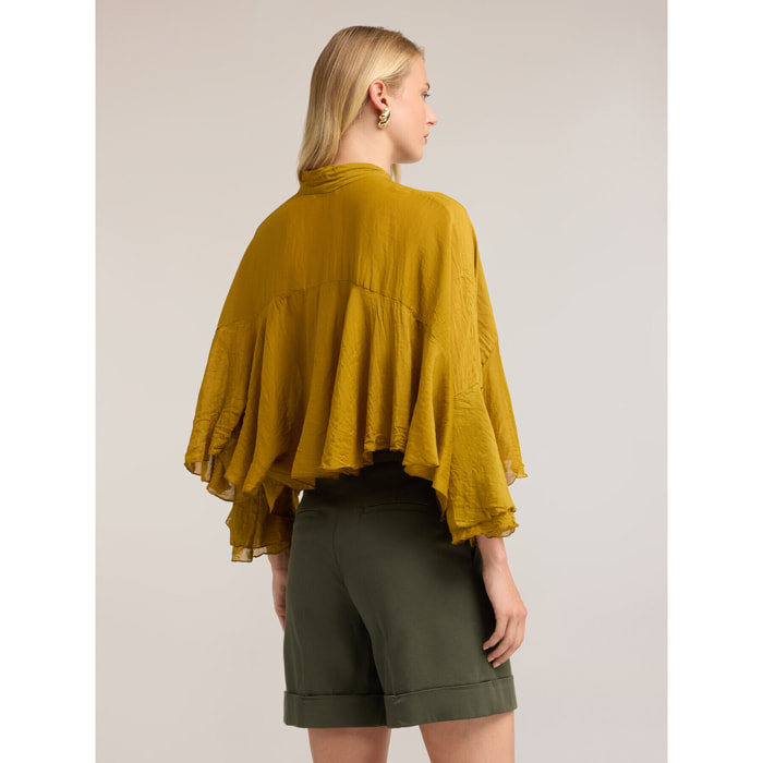 Motivi - Blusa over misto seta - Giallo