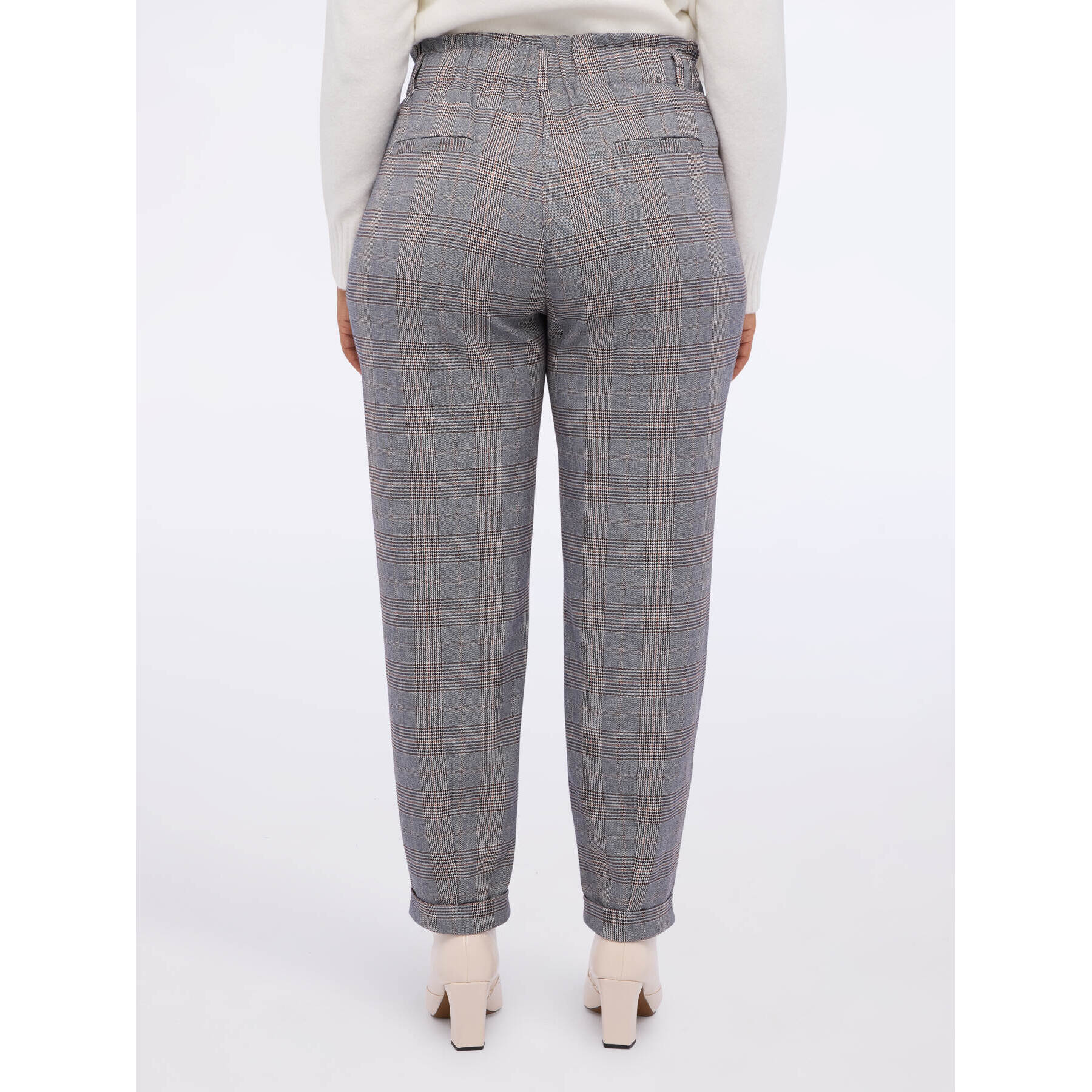 Fiorella Rubino - Pantalones Ballon estampado cuadros - Gris