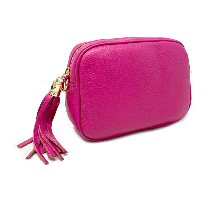 Chicca Borse - Tracollina Clutch Donna in Vera Pelle - Colore Fucsia