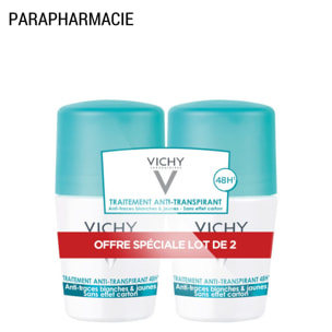 Anti-Transpirant 48H  - Déodorant Anti-Traces Roll-On 2x50 ml