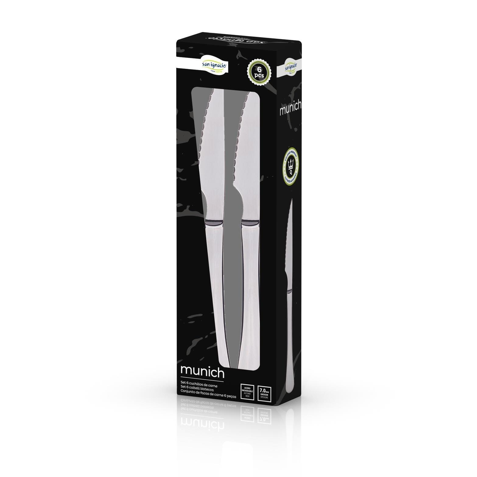 Juego de cuchillos 6 pzs en acero inoxidable San Ignacio