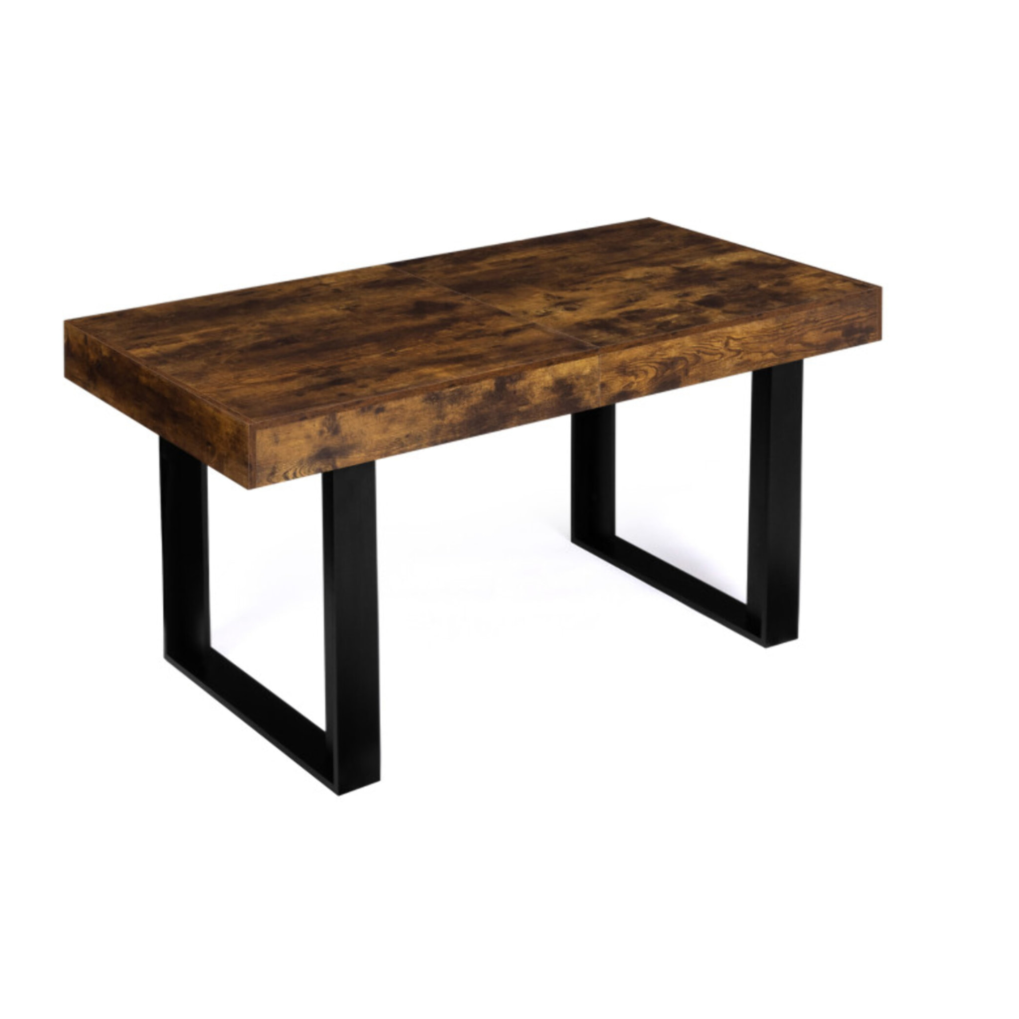 Table repas extensible Brixton - Bois vieilli - Noir