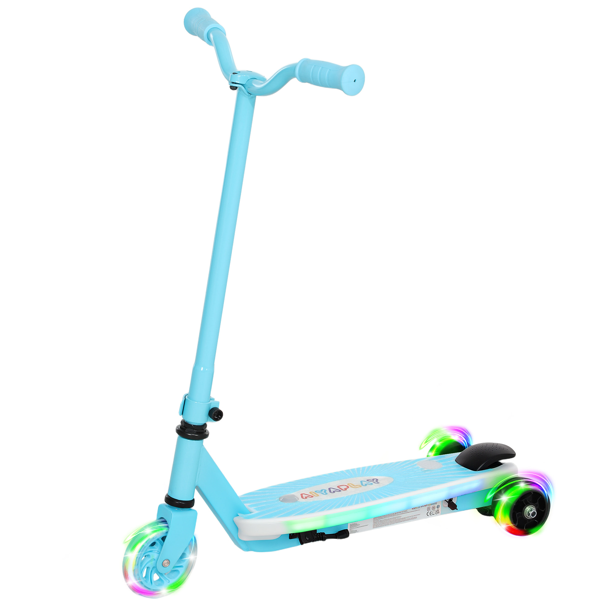 Patinete Eléctrico para Niños de 4-7 Años Patín Eléctrico Max. 6 km/h Motor 80 W Autonomía Máxima 8 km Patinete Eléctrico Infantil con Luces LED Freno Posterior Azul