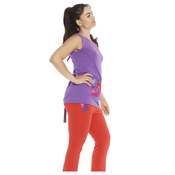 Mamatayoe Top Berberis Para Mujer, Escote Redondo, Morado