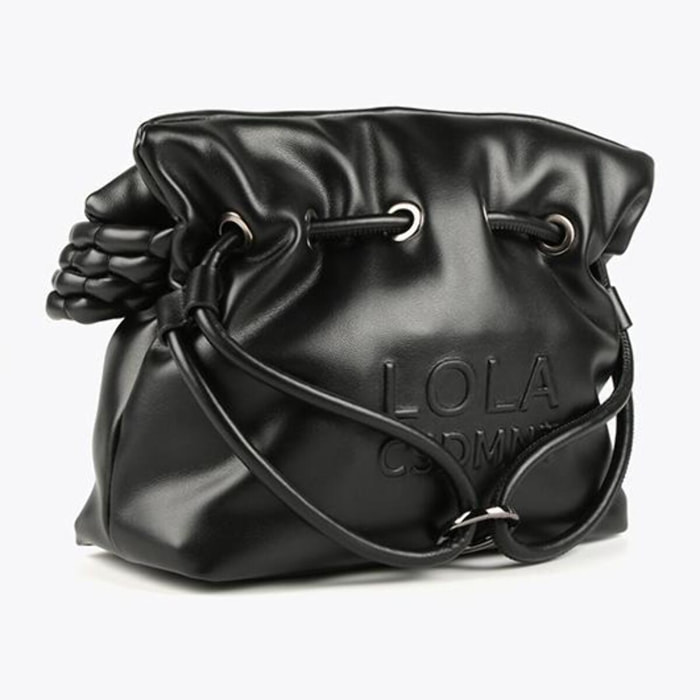 Borsa a tracolla con manico effetto pelle intrecciata