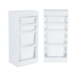 Meuble de rangement enfant 4 bacs de rangement (lot de 2) SORA X2