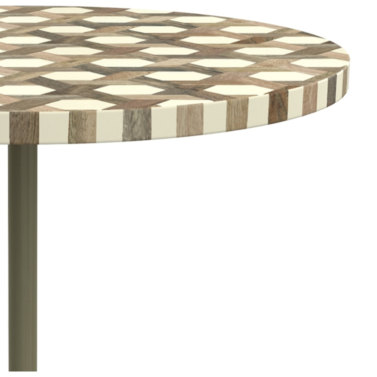 Table d'appoint ronde en bois de manguier et résine  D45 cm - Slimi