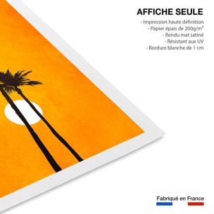 Affiche paysage Sunset palm Affiche seule