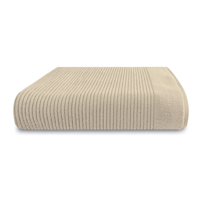 Drap de bain pur coton 575 g/m² uni beige Vitae stone