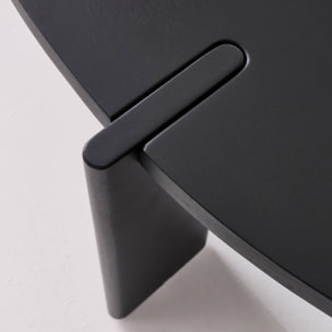 Table basse ovale en bois de manguier massif noir 120cm