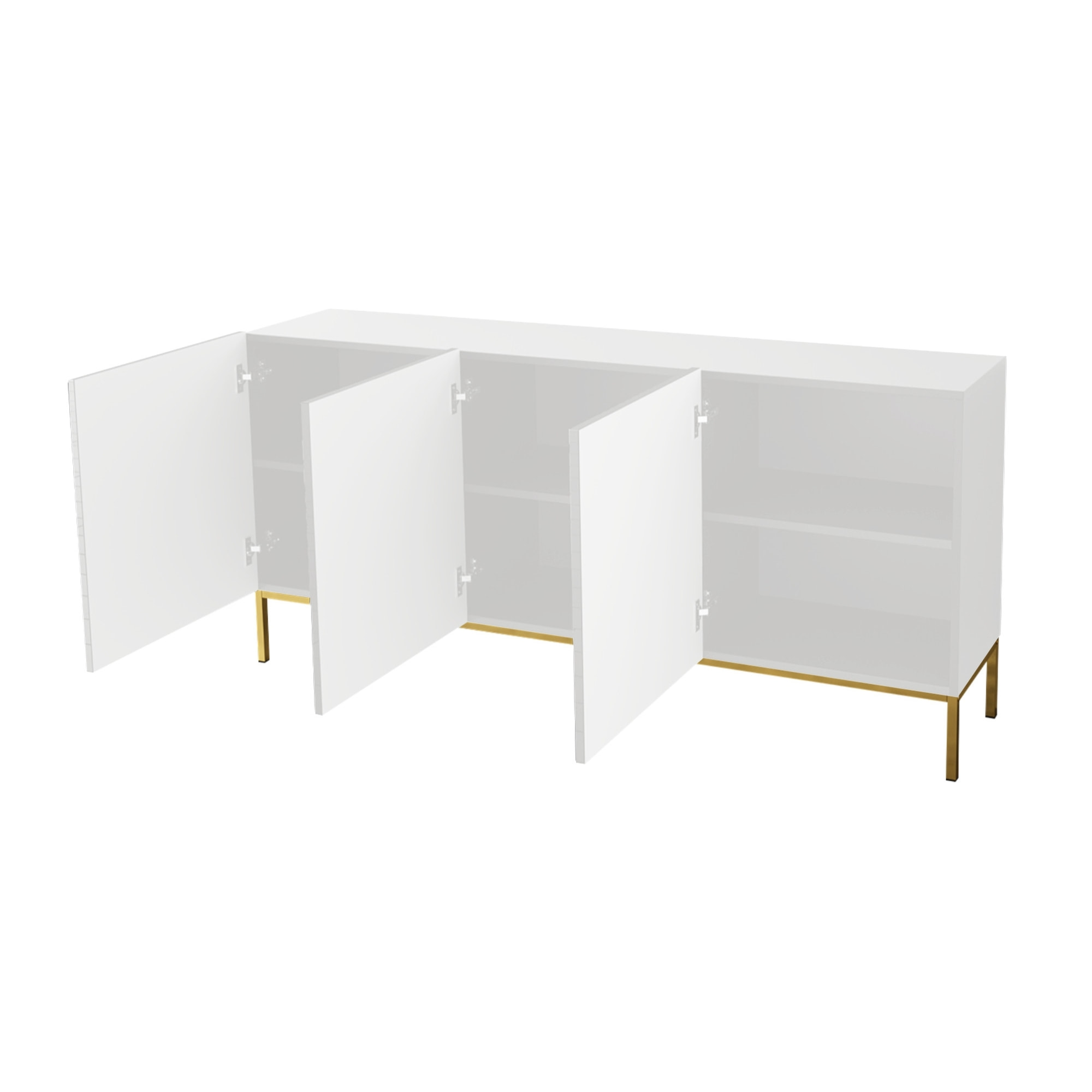 Celeste - buffet bas - 160 cm - style contemporain - Blanc / Doré