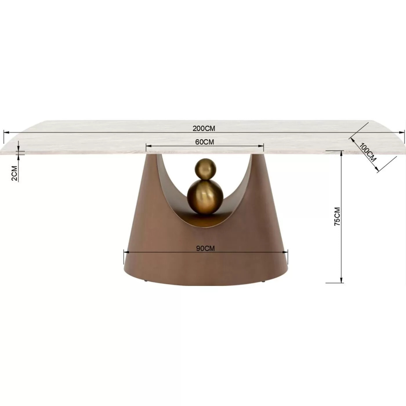 Table Geraldo 200x100cm Kare Design