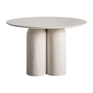 Mesa comedor de madera de mango en color blanco roto de 120x120x76cm