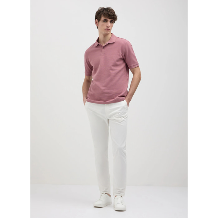 T-shirt polo tessuto operato