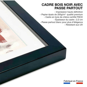 Affiche enfant koala sous la neige  Affiche sous cadre noir