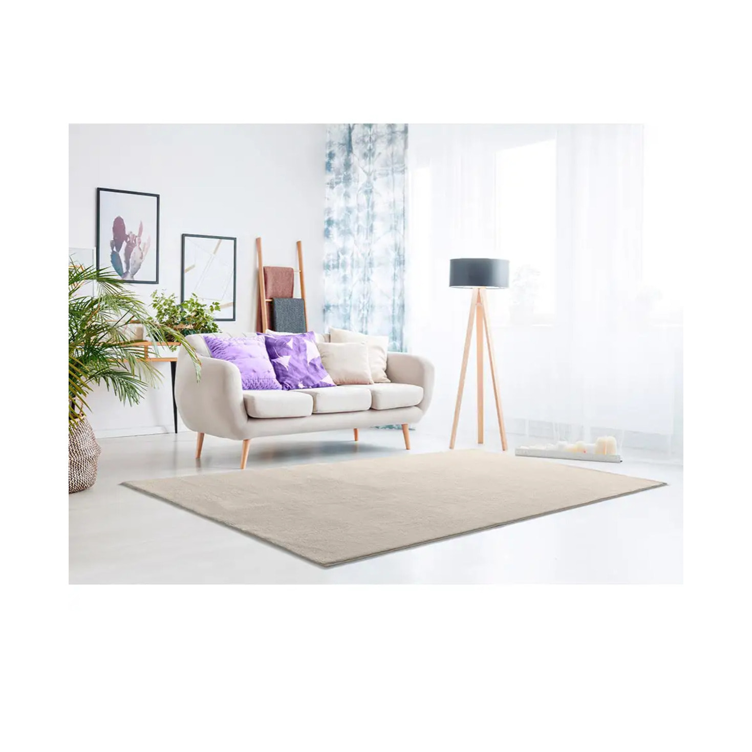 Alfombra Loft Liso Blanco, varias medidas disponibles