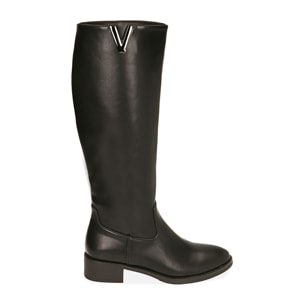 Botas flat negras, tacón 4 cm