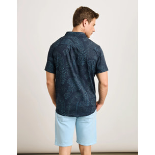 Camisa Manga Corta Azul Marino - Furaira