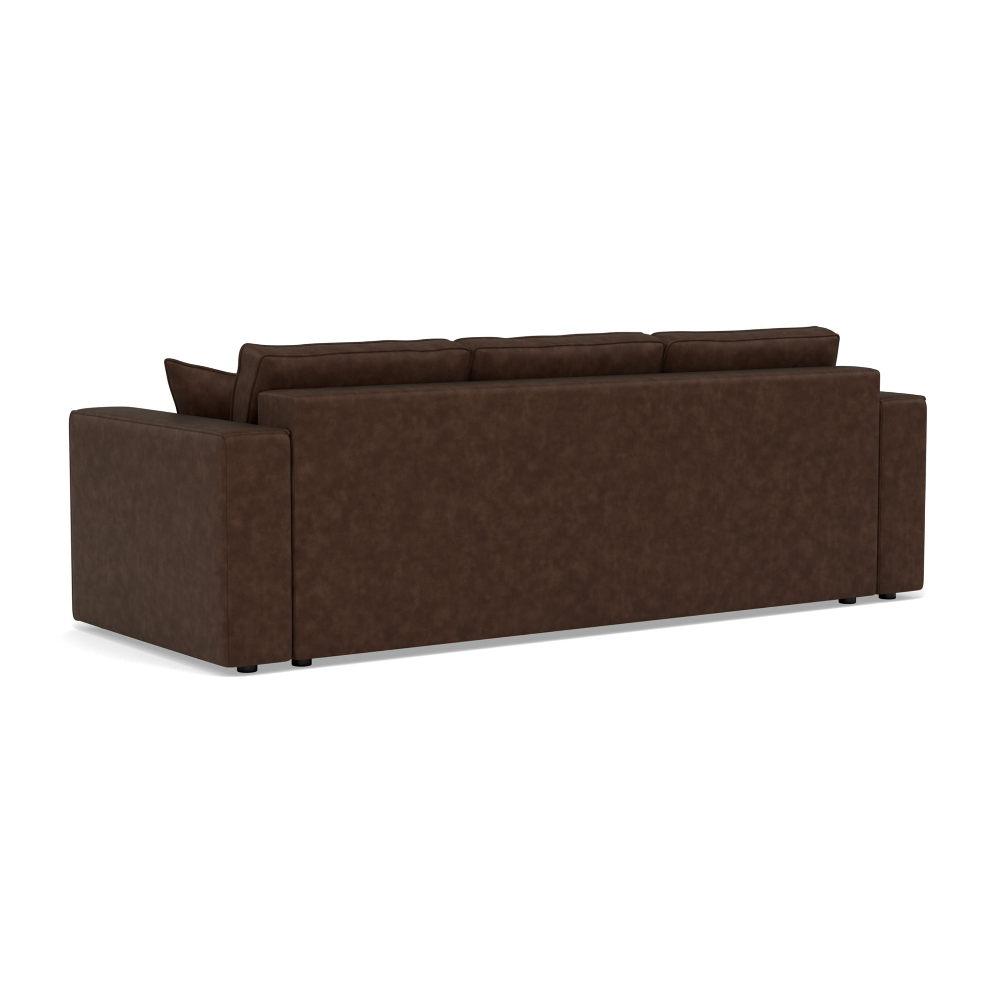 Topaze - canapé droit 3 places convertible avec coffre en simili - Marron