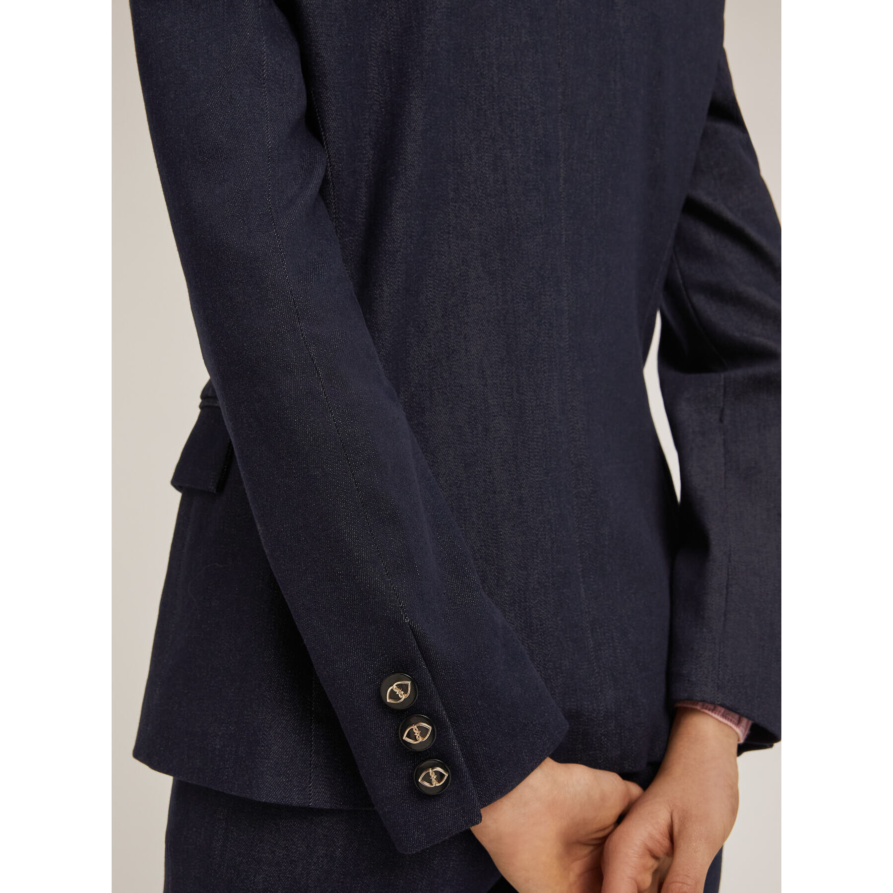 Motivi - Blazer de botonadura simple en denim - Azul