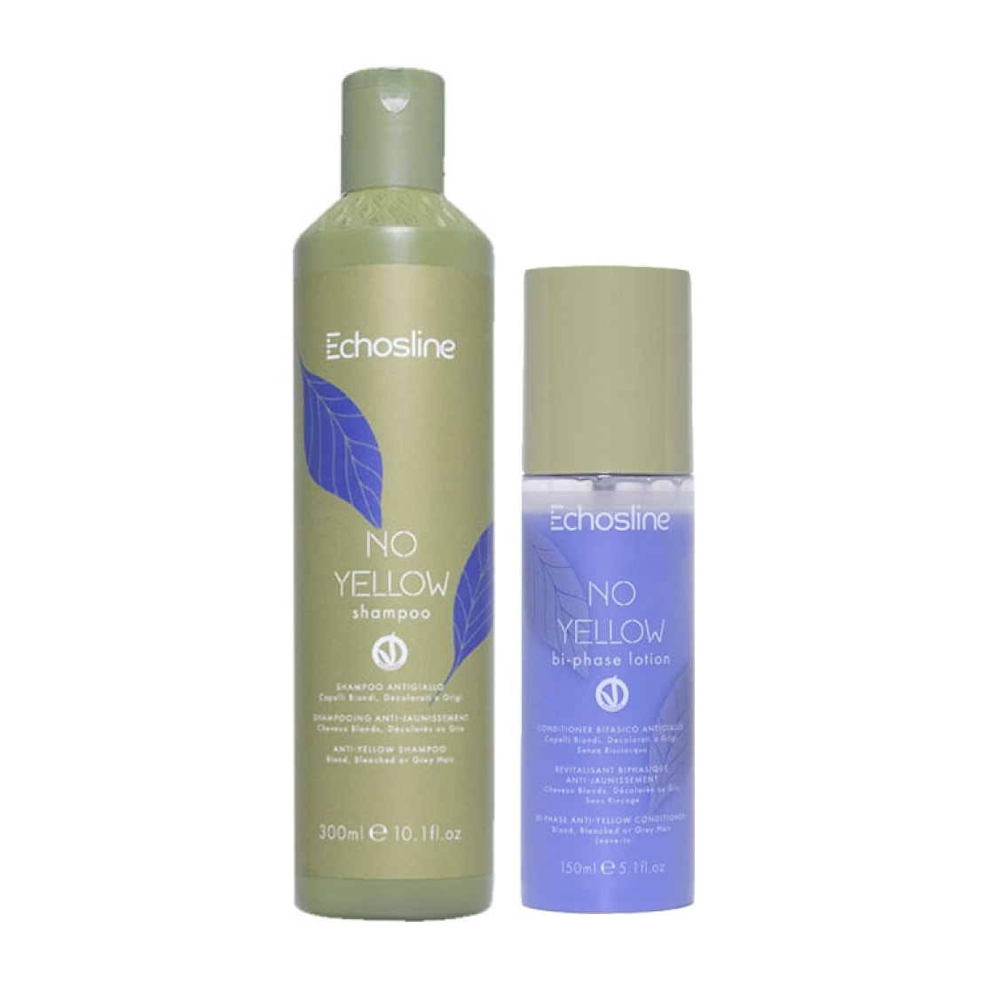 ECHOSLINE Kit No Yellow shampoo 300ml + Bi Phase Lotion Conditioner 150ml