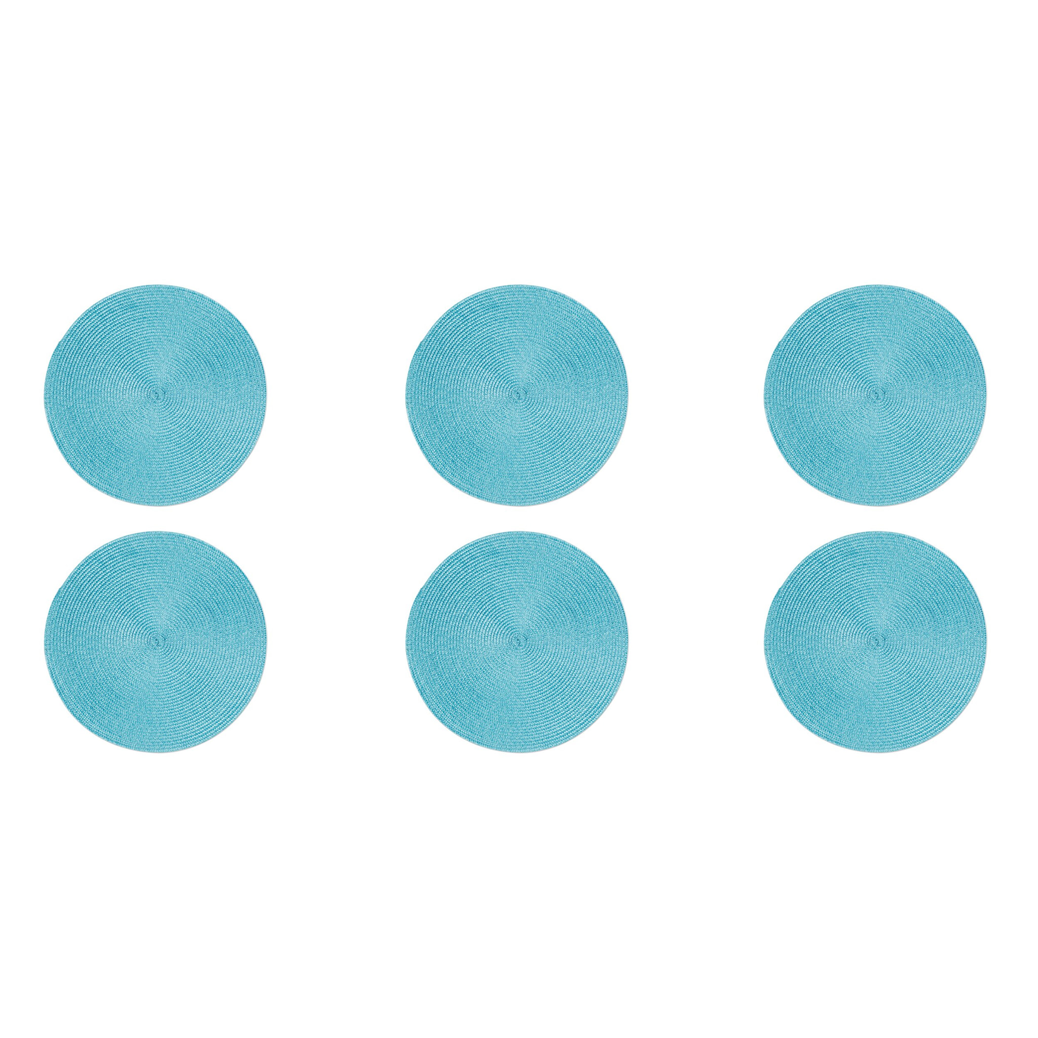 Set 6 tovagliette tonde Excelsa – Round, Polipropilene Azzurro