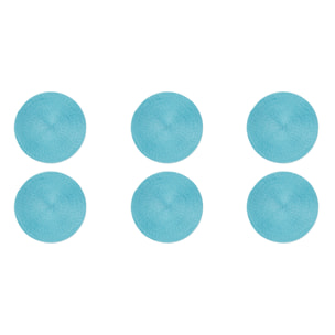 Set 6 tovagliette tonde Excelsa – Round, Polipropilene Azzurro