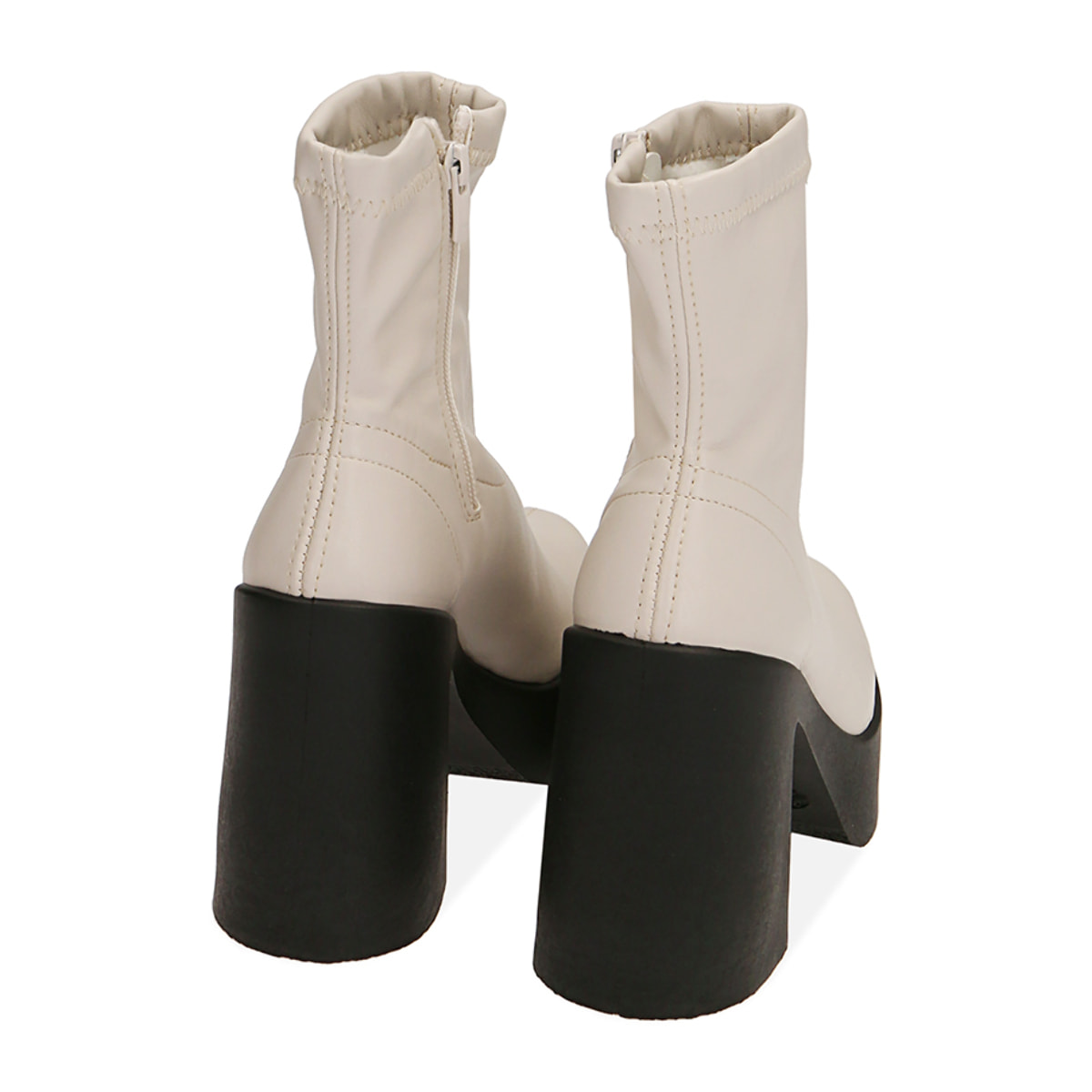Ankle boots panna, tacco 10,5 cm