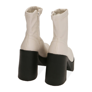 Ankle boots panna, tacco 10,5 cm