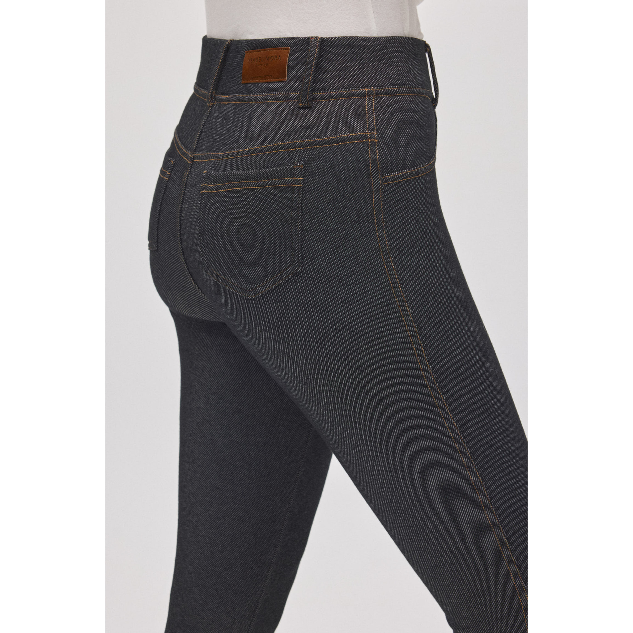 Leggings termici in denim attillato nero