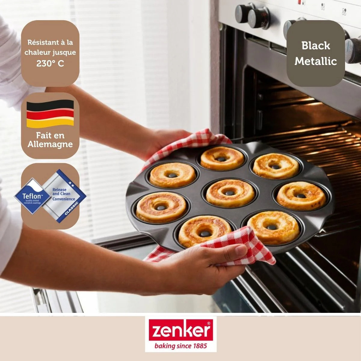 Moule pour 8 beignets au four 33 Zenker Black Metallic