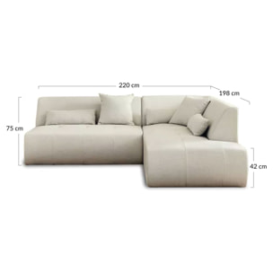 Onyx - canapé modulable d'angle droit 5 places - en tissu - Rouille