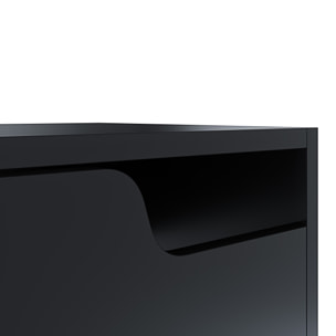 Scarpiera Portascarpe 3 Ante In Legno MDF Salvaspazio A Ribalta Maniglie A Scomparsa Per Ingresso Soggiorno Casa Camera 115x24x63 Cm Nero