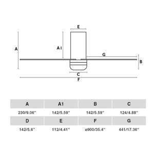 MINI PUNT TUB S LED Ventilador de techo blanco TUYA