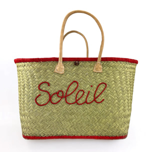 Panier artisanal de Madagascar - Soleil GM Rouge