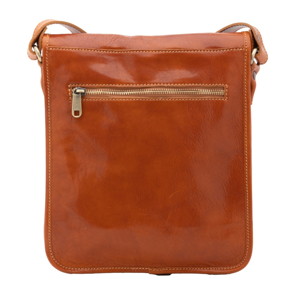 Borsa a tracolla uomo in vera pelle - Modello False - Made in Italy - 29.0 x 24.0 x 9.0 cm