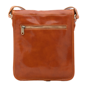 Borsa a tracolla uomo in vera pelle - Modello False - Made in Italy - 29.0 x 24.0 x 9.0 cm